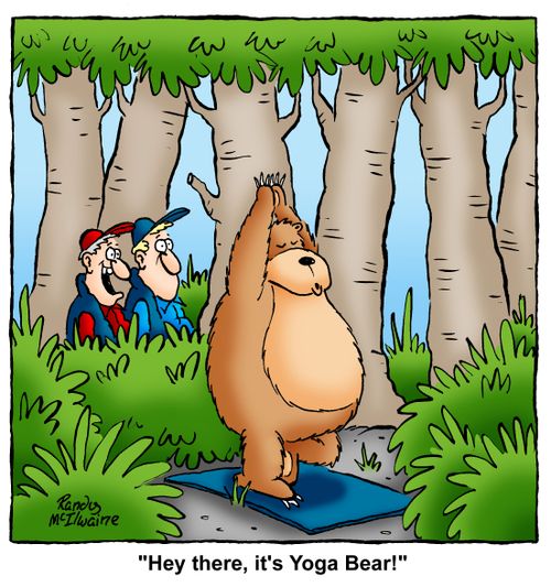'Hey there, it's Yoga Bear!'