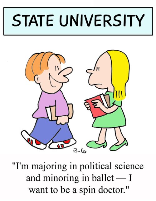'I'm majoring in political science and minoring in ballet - I want to be a spin doctor.'