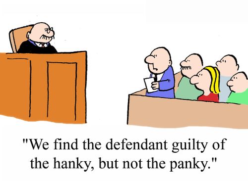 'We find the defendant guilty of the hanky, but not the panky.'