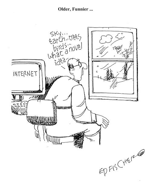 'Sky. . . earth. . . trees. . . birds. . . what a novel idea.'