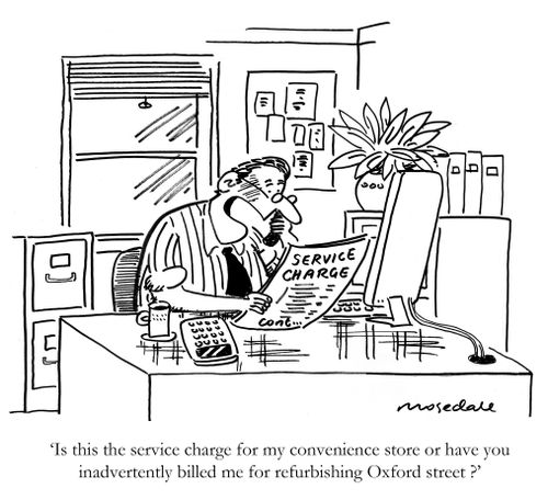 'Is this the service charge for my convenience store or have you inadvertently billed me for refurbishing Oxford street?'