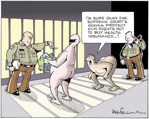 'I'm sure glad the supreme court's gonna protect our rights not to buy health insurance...!'