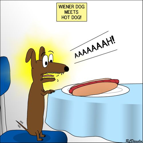 Wiener Dog Meets a Hot Dog Wiener