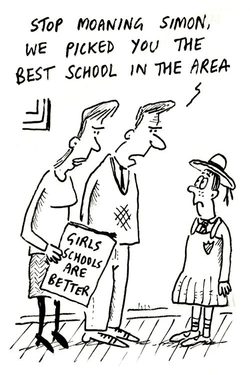 'Stop moaning Simon, we picked you the best school in the area.'