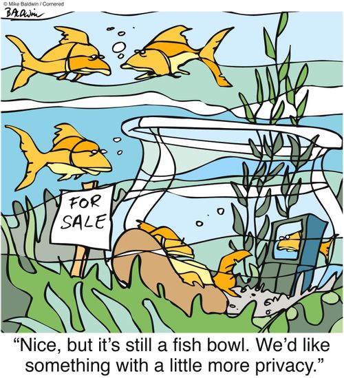 "Nice, but it's still a fish bowl. We'd like something with a little more privacy."