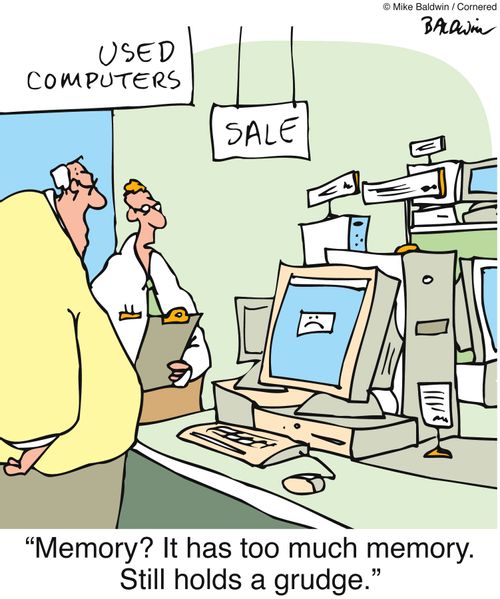 "Memory? It has too much memory. Still holds a grudge."