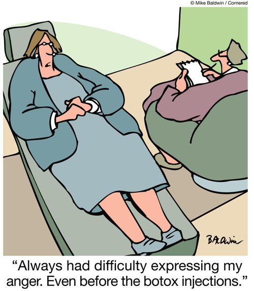'Always had difficulty expressing my anger. Even before the botox injections.'