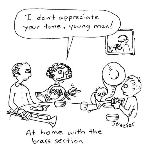 At home with the brass section.