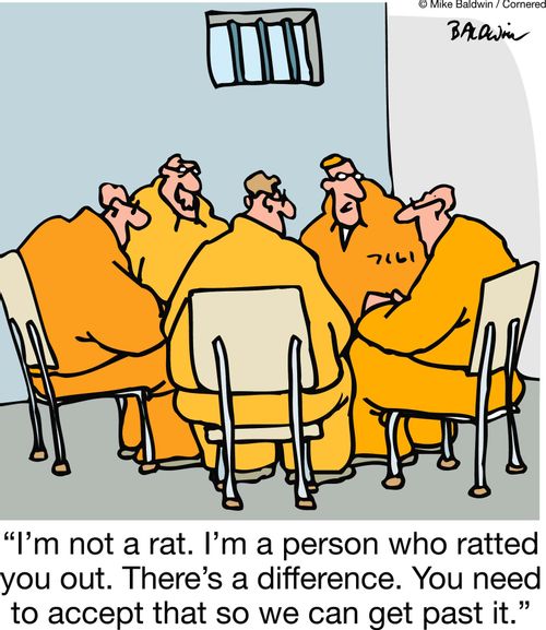 "I'm not a rat. I'm a person who ratted you out. There's a difference. You need to accept that so we can get past it."