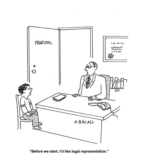 'Before we start, I'd like legal representation.'