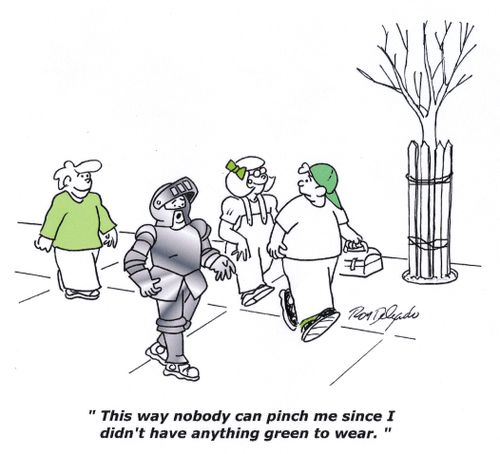 'This way nobody can pinch me since I didn't have anything green to wear.'