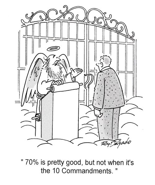 '70% is pretty good, but not when it's the 10 commandments.'
