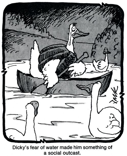 Dicky's fear of water made him something of a social outcast.