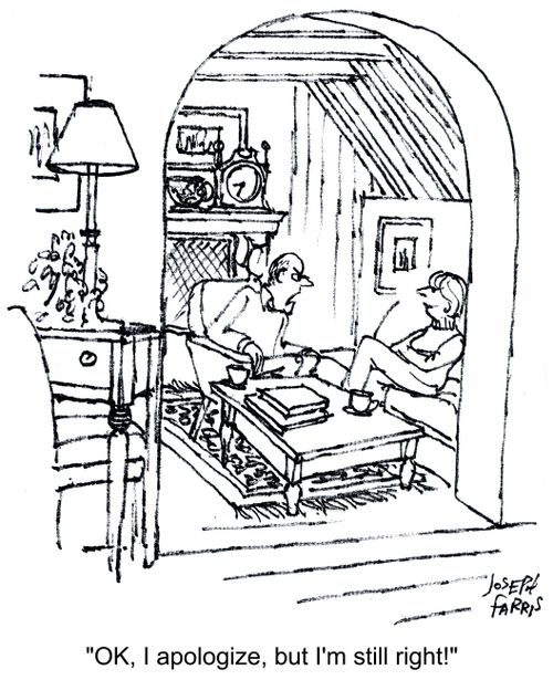 'Ok, I apologize, but I'm still right!'