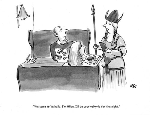 'Welcome to Valhalla. I'm Hilde and I'll be your Valkyrie for the night.'