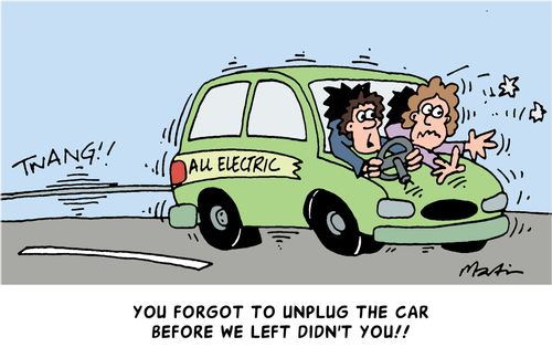 You forgot to unplug the car before we left didn't you!!
