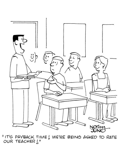 'It's payback time! We're being asked to rate our teacher!'