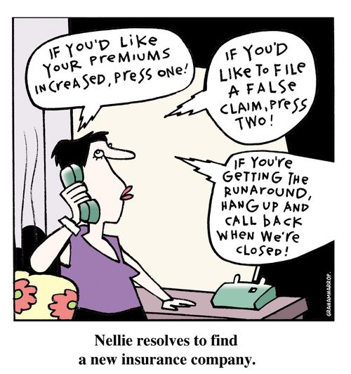 Nellie resolves to find a new insurance company.