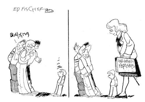 Bullies confronted by legal authority reprisals.