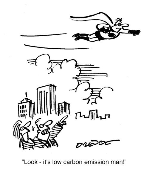 'Look - it's low carbon emission man!'