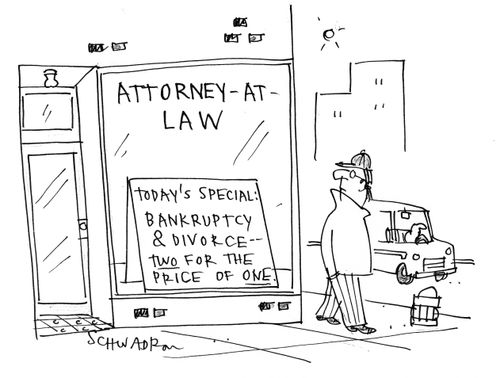 Attorney At Law: Today's special - Bankruptcy and Divorce. Two for the price of one.