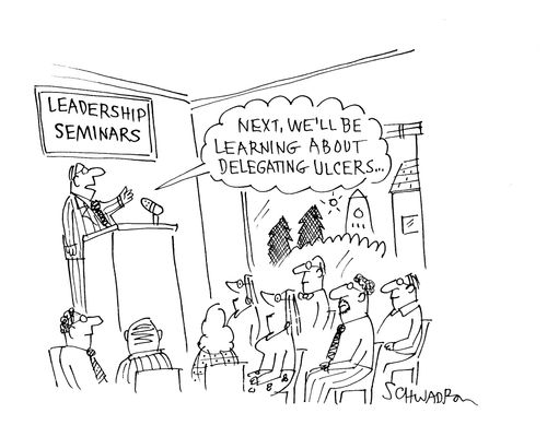 'Next, we'll be learning about delegating ulcers.'