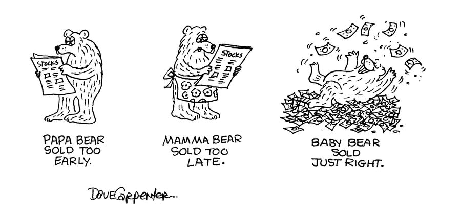 Papa bear plays the stockmarket.