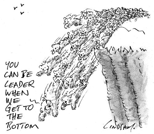"You can be leader when we get to the bottom."
