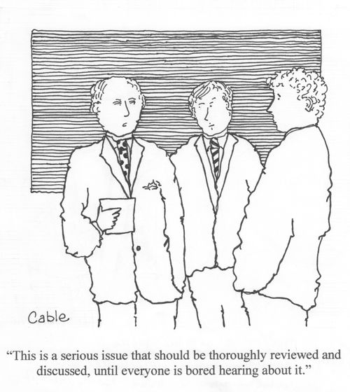 'This is a serious issue that should be thoroughly reviewed and discussed, until everyone is bored hearing about it.'