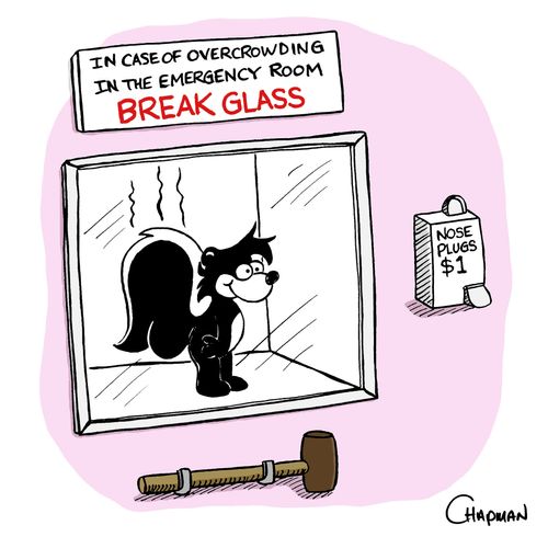 In case of overcrowding in the ER break glass.