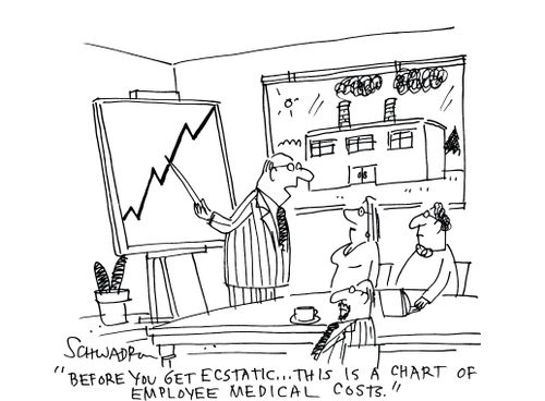 'Before you get ecstatic . . .this is a chart of employee medical costs.'