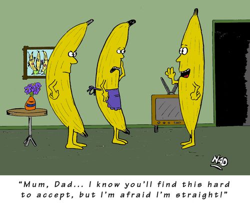 'Mum, Dad... I know you'll find this hard to accept, but I'm afraid I'm straight!'