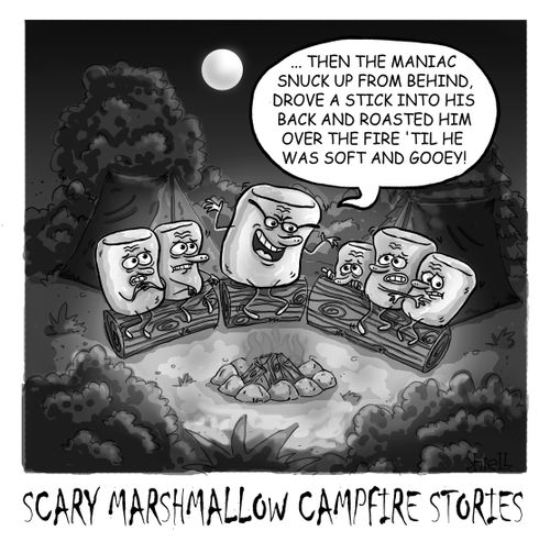 Scary Marshmallow Campfire Stories. 