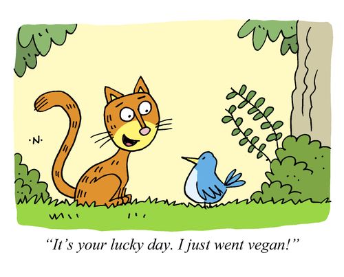 'It's your lucky day. I just went vegan.'