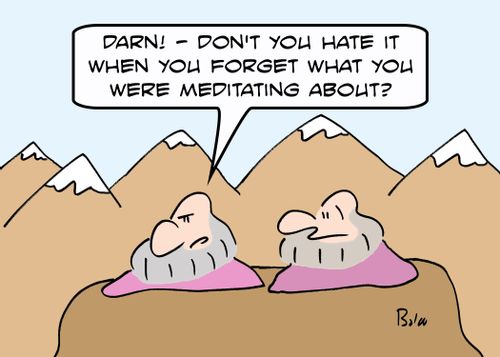 'Darn! - Don't you hate it when you forget what you were meditating about?'