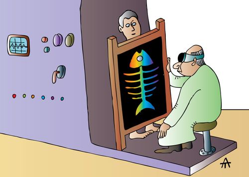 Man with a Fish Skeleton.