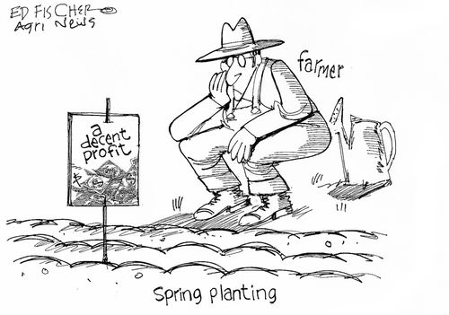 Farmer hoping to reap a decent profit.
