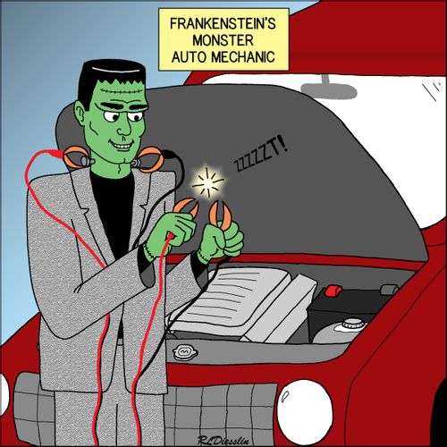 Frankenstein's Monster Auto Mechanic