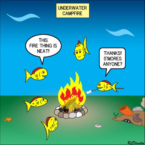 Underwater campfire.