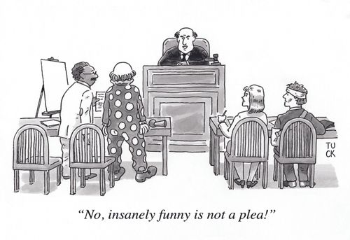 'No, insanely funny is not a plea!'