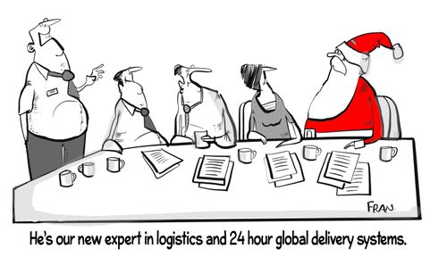 "He's our new expert in logistics and 24 hour global delivery systems."