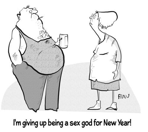 "I'm giving up being a sex god for New Year!"