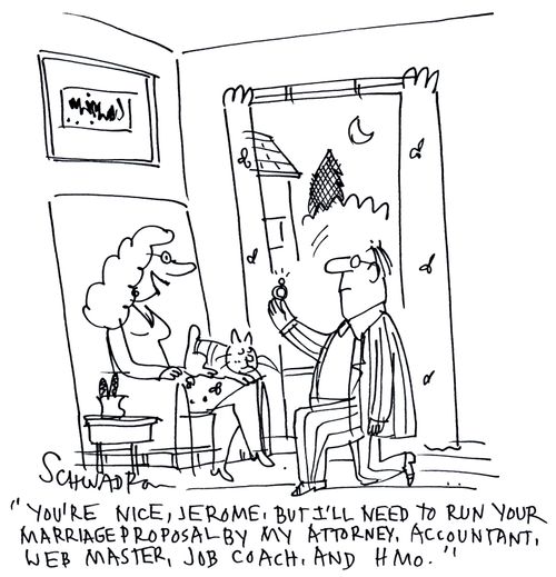 'You're nice, but I'll need to run your proposal by my attorney, accountant, web master,job coach and HMO.'