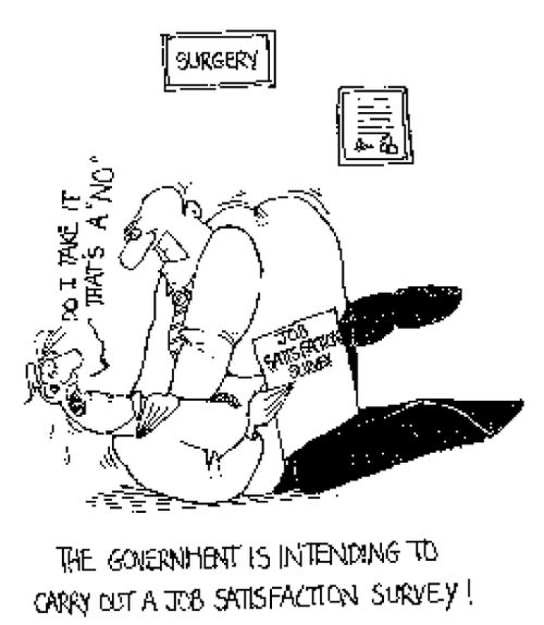 The Government is intending to carry out a job satisfaction survey!