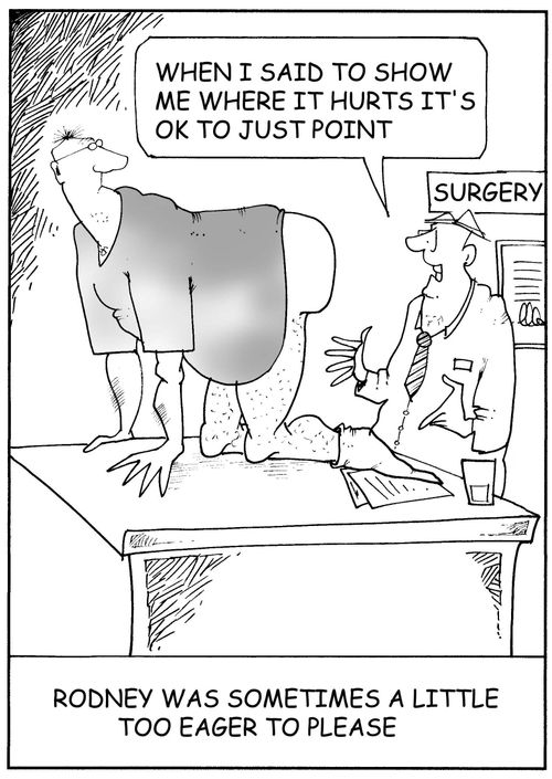 Rodney was sometimes a little too eager to please.