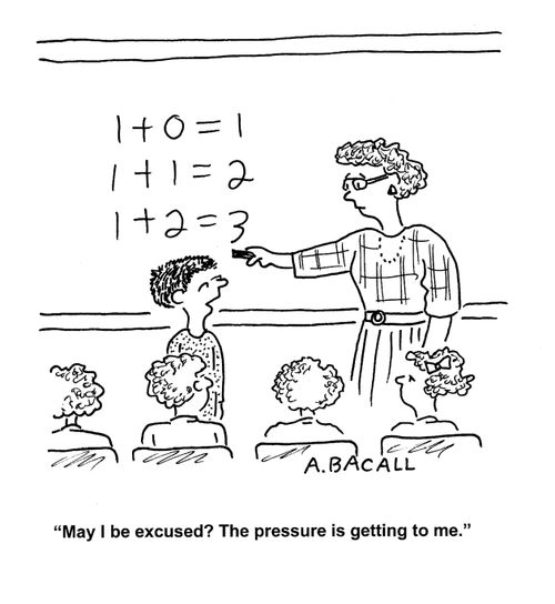 'May I be excused? The pressure is getting to me.'