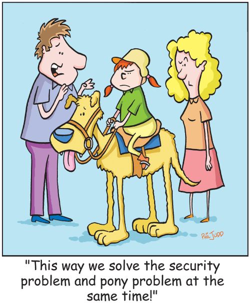 'This way we solve the security problem and the pony problem at the same time!'