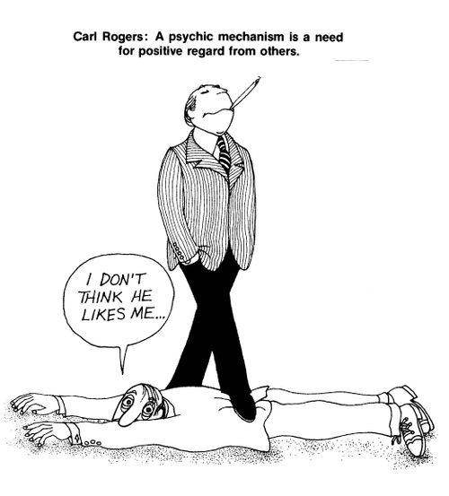 Carl Rogers: A psychic mechanism is a need for positive regard from others.  (I don't think he likes me...)
