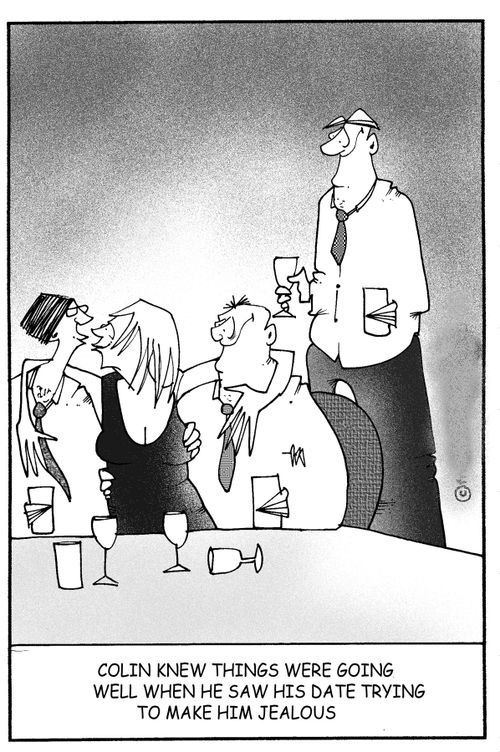 Colin knew things were going well when he saw his date trying to make him jealous.