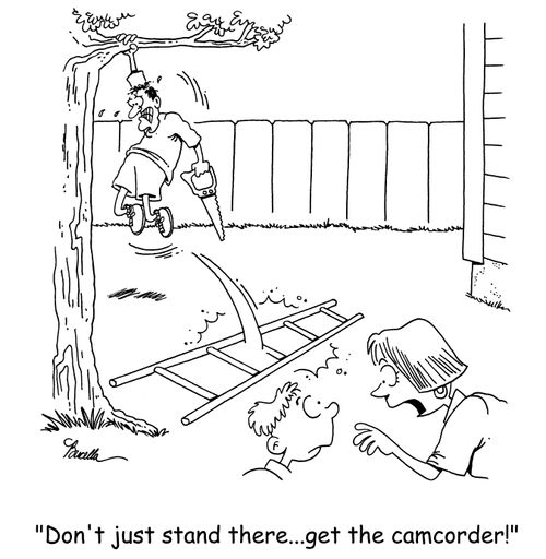 'Don't just stand there...get the camcorder!'